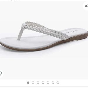 Centropoint White Braided Thong Sandals Size 9.5
